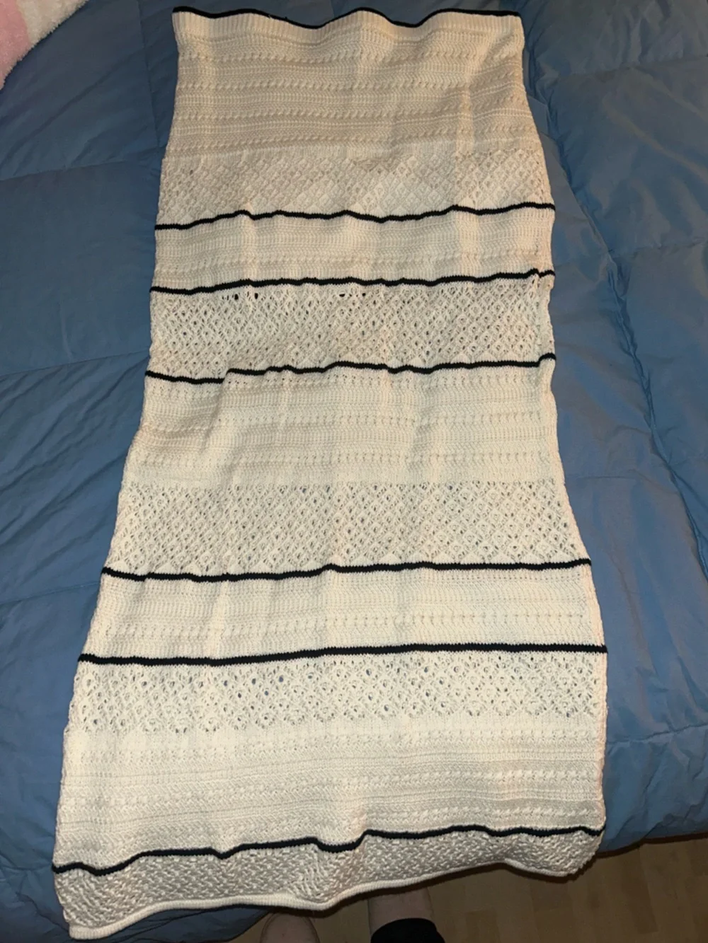 Abercrombie & Fitch Cream Maxi Skirt with Black Trim